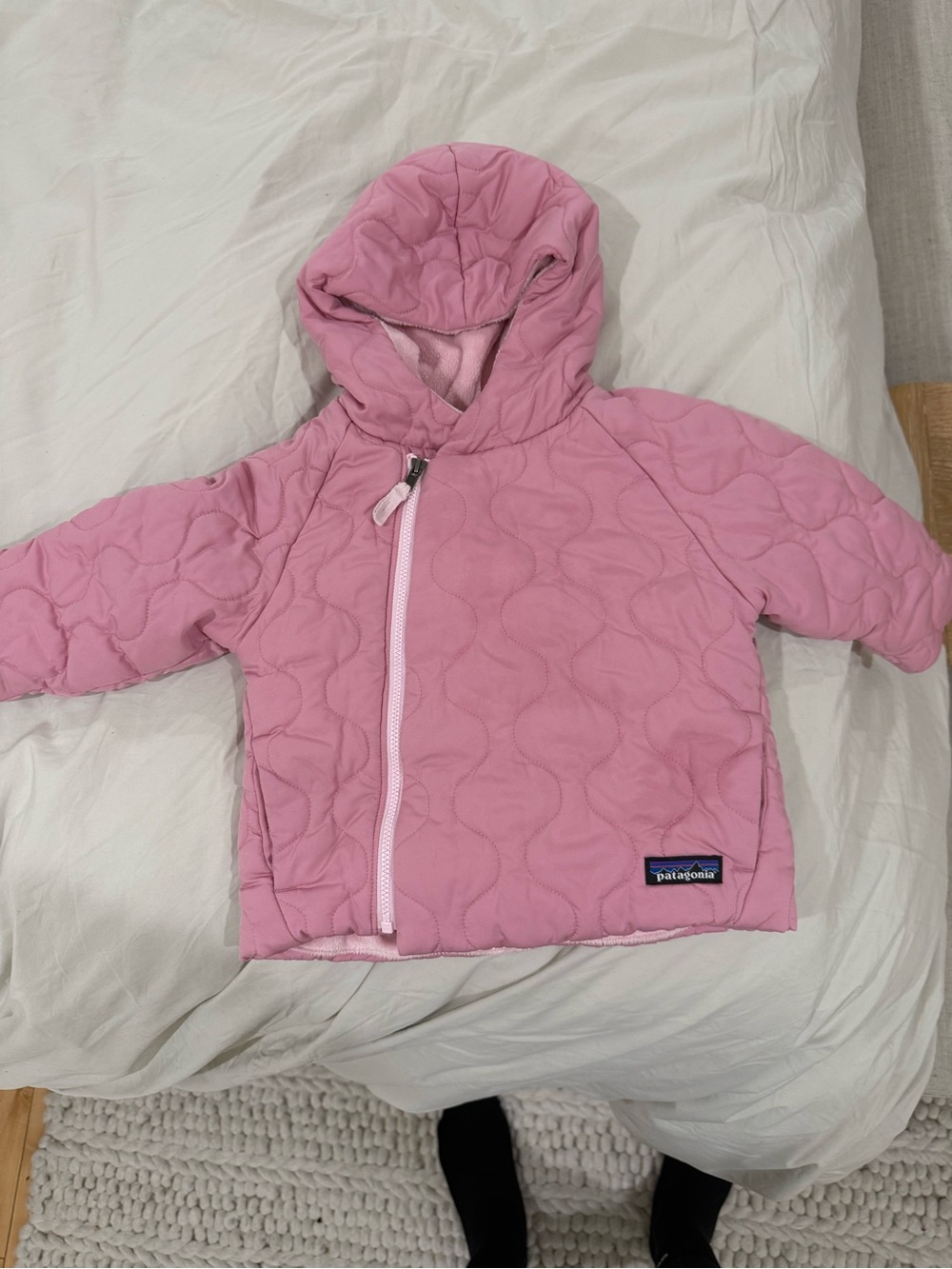 Patagonia Baby Hooded Quilted Jacket in Pink
